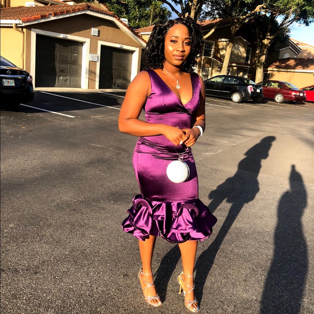A formal purple dress